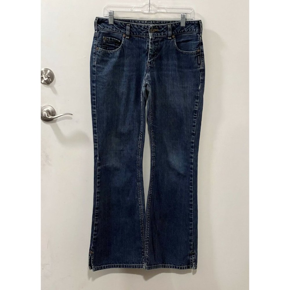 SILVER Women's Bootcut Jeans Side Slit Hem Dark Wash Size 31/32 Style CA 00508